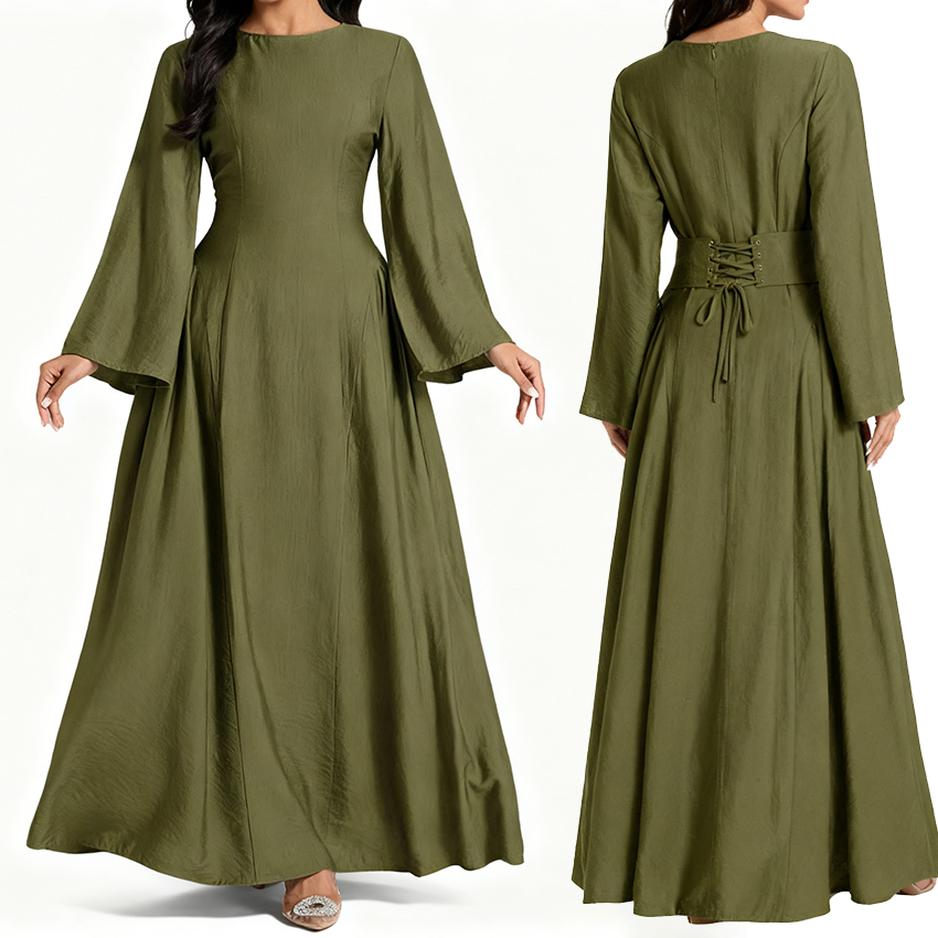 green emerald velvet dress Seam Detail Fit & Flare Dress-Multi Colourblock main image 0