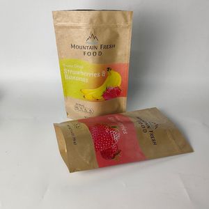 Custom Printed Eco-Friendly 100% Compostable Ziplock Kraft Paper Dried Food Nuts <b>Packaging</b> <b>Biodegradable</b> Stand up Pouch - Product Image 6