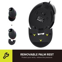 Souris ergonomique DELUX M618Plus RGB, souris verticale filaire grande taille RGB, 4000 DPI avec 6 boutons