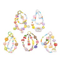 DIY Personnalisé Dessin Animé Fruits Bonbons Perles Acryliques Dragonne de Téléphone, Cordon de Poignet, Porte-clés, Breloque de Sac, Mignon