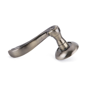 Poignée de porte européenne en aluminium laiton antique sur roseau, levier d'intérieur moderne avec ensemble de serrure pour porte en bois, maison et projets - Product Image 3