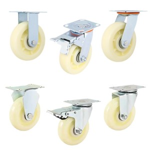 Ruedas de Nylon Blancas Ligeras de 3/4/5 Pulgadas, Silenciosas, Resistentes al Desgaste, con Freno Universal, para Carritos, EFON EF5014, 1 Año de Garantía - Product Image 6