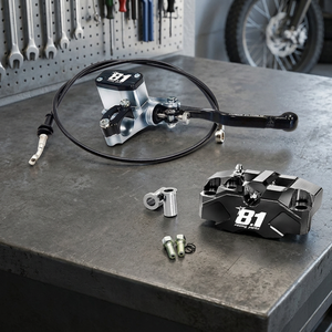 ชุดเบรกหน้า 8.1 นิ้ว สำหรับรถ Pitbike พร้อมปั๊ม MC-11 คาลิปเปอร์เบรก Hurricane ขนาด 82 มม. สายเบรก BRK192 ใหม่ - Product Image 2