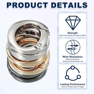 Round Shaped Spring Snap Keychain <b>Clip</b> Metal Trigger Keychain <b>Hook</b> <b>Clip</b> Key <b>Hook</b> Buckle - Product Image 3