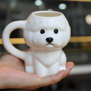 Nouvelle Tasse en Céramique Créative et Mignonne Motif Chiot Bichon avec Couvercle à Paille, Emballage Cadeau, Compatible Lave-Vaisselle et Micro-ondes, Tasse à Eau de Bureau - Product Image 3