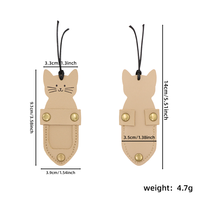 Katzen-Lesezeichen aus PU-Leder mit Stiftschlaufe, Niedlicher Tier-Seitenmarker, Stifthalter-Clip für Notizbücher, Planer, Schreibwaren, Geschenk