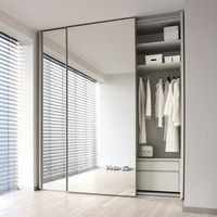 Armoire avec Portes Coulissantes Miroir, Meubles de Chambre Contemporains, Miroir de Pleine Longueur