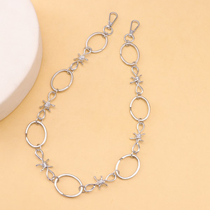 Cadena de cintura circular de una sola capa con púas de aleación de zinc y diseño de espina, estilo Hip Hop, accesorio de mezclilla para uso diario, de yueliTrendy - Product Image 3