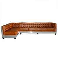 Chaise longue de luxe rétro industrielle en cuir, rafraîchissante, pour salon, chambre, salle à manger, loft, atelier, école, mobilier