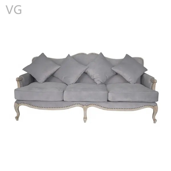 New design home furniture 3 seats chesterfield sofa linen fabric living room upholstered sofas