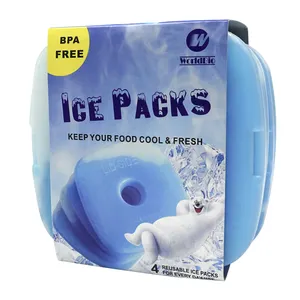 Wereld-Bio Groothandel 560mI Bevroren/Verse Voedsel Ijs Koeler Herbruikbare Gel Plastic Ice Box Beste Ijs Packs Voor koelers