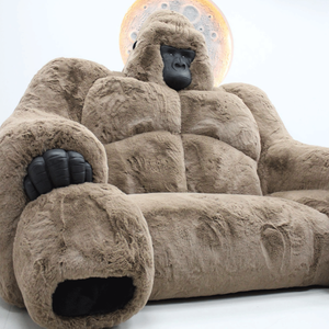 Black Gorilla <b>Sofa</b> Fiberglass Gorilla Chair Creative Furry Designer Couch for Mall <b>Hotel</b> Lobby Airport Public Area - Product Image 6