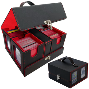 Boîte de rangement pour cartes MTG compatible avec le présentoir Commander, boîte de rangement pour cartes 5 en 1 avec serrure et <span class=keywords><strong>poignée</strong></span> en métal - Product Image 1