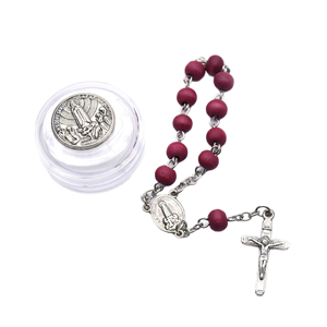 Pulsera de <span class=keywords><strong>Rosario</strong></span> con Cuentas de Madera Aromática, Flor de Rosa y Cruz Religiosa, para Niños, Aniversario, Chapado en Plata Antigua, Panel Pequeño de Madera - Product Image 1