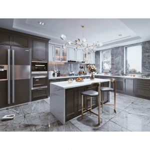 Ensemble d'armoires de cuisine de style américain sur mesure en bois de noyer, porte shaker, designs d'armoires de cuisine classiques en bois massif sur mesure - Product Image 6