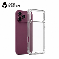 Coque de téléphone transparente ATB pour iPhone 18 17 16 Pro Max, coque de protection transparente antichoc, coque arrière protectrice