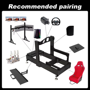 Simulateur profil aluminium volant personnalisé Cockpit simulateur de jeu de conduite superbe Cockpit avec vraie chaise course - Product Image 5