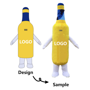 Costumes de mascotte de personnage de dessin animé pour bouteille de bière/boissons OEM, costumes de mascotte personnalisés avec logo pour adultes - Product Image 1