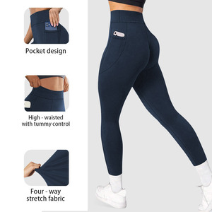 Leggings de <span class=keywords><strong>yoga</strong></span> taille haute pour femmes avec poches, toucher doux et onctueux, collants de sport pour la gym, le fitness, la course à pied et les activités sportives - Product Image 1