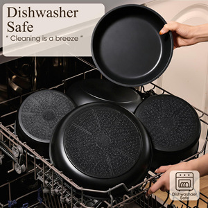 Non-Stick Cookware Set With Wooden Handles <b>Ceramic</b> Coating Oven Safe Kitchen Cooking Pots <b>Pans</b> Spatula Tools Set - Product Image 3