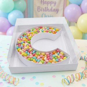 8" Alphabet Filled <b>Sweet</b> Candy Chocolate Mache Biodegradable Rigid Paperboard Letter Number Shaped <b>Gift</b> <b>Box</b> Lid - Product Image 1