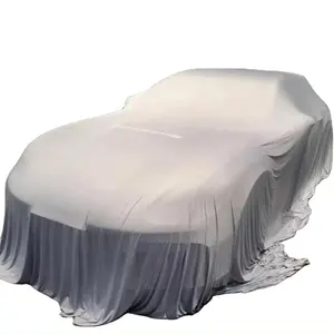 Showroom révéler la couverture sur mesure velours tissu anti-poussière bâche de voiture doux lisse satin intérieur révéler bâche de voiture pour l'exposition de voiture
