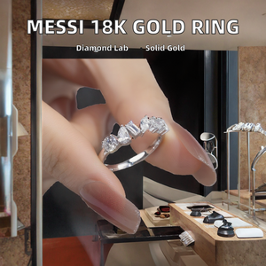 Dvars Diamond <b>DVR</b>-01212 Luxury 18k Solid Gold Unisex Engagement Ring Mixed Shaped Side Stones Lab Grown Diamond IGI Certified - Product Image 2