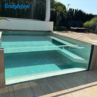 Panneau en verre acrylique coulé transparent résistant à la chaleur Grandview 70 mm 80 mm pour mur de piscine incassable