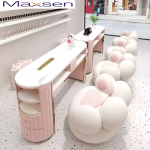 Mesa <span class=keywords><strong>de</strong></span> Manicura Moderna <span class=keywords><strong>de</strong></span> Color Rosa con Almacenamiento, Económica, con Superficie Metálica, Muebles Comerciales para Salón <span class=keywords><strong>de</strong></span> <span class=keywords><strong>Uñas</strong></span> con Colector <span class=keywords><strong>de</strong></span> Polvo y Barra para <span class=keywords><strong>Uñas</strong></span> - Product Image 1