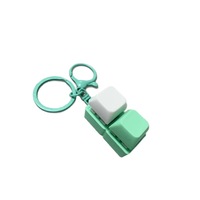 Vente en gros usine Porte-clés clavier carré avec bouton-clavier à clic, interrupteur fidget et base LED lumineuse