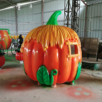 Sculpture de maison citrouille en fibre de verre personnalisée pour Halloween, 200 cm, étanche, résistante aux UV, pour aménagement paysager, événements, fêtes et décorations de vacances