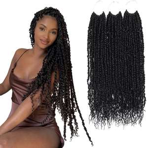 Pre-Twisted Passion for Ombre Trenzas Senegalese Spring Twist Pelo sintético de ganchillo Pre-loop Trenzado de cabello - Product Image 4