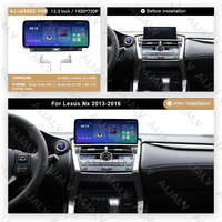 Lecteur multimédia automobile T100 haute performance 12,3 pouces avec GPS intégré et lecteur CD pour Lexus NX 2013-2016, tableau de bord Android