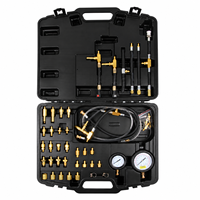 Kit de test de pression d'injection de carburant 41 pièces, double manomètre 0-145 PSI avec adaptateurs pour diagnostic du système d'injection électronique automobile