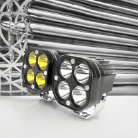 Projecteur de travail LED modifié en forme de trèfle à fixer sur le toit, bicolore blanc/jaune, pièces de rechange pour éclairage de voiture et moto