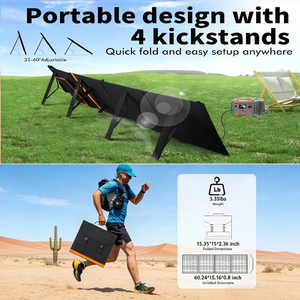 Panneau solaire monocristallin pliable certifié TUV 100W, rendement supérieur à 23%, design léger, noir, 32 cellules, alimentation pour camping-car, extérieur - Product Image 6