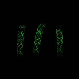 Cross-border fashion luminous green Nibelungen <b>titanium</b> steel <b>ring</b>, trendy men's 18K gold plated hip-hop artistic jewelry - Product Image 4