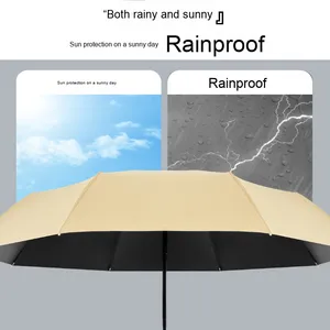 Parapluie pliable pour femme, style japonais et coréen, entièrement automatique, protection UV 70 %, design moderne pour les voyages, en vinyle, résistant au soleil et à la pluie - Product Image 6