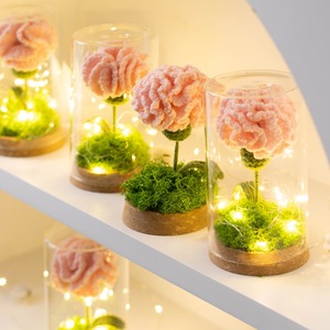 Productos de Girasol Tejidos a Mano Personalizados, Flor Eterna, Luz Nocturna, Decoración de Escritorio, Cubierta Antipolvo, Botella Decorativa, Regalo - Product Image 4