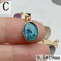 Vente en gros de petits pendentifs religieux en émail, breloques Guadalupe pour femmes, pour la fabrication de bijoux, accessoires de collier