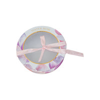 Boîte cadeau élégante en papier couché, personnalisée, de haute qualité, ronde, avec motif de rose, pour la Saint-Valentin