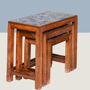 Juego de 3 Mesas Auxiliares Rectangulares de Madera para Sala de Estar, Dormitorio, Muebles Decorativos para el Hogar - Product Image 4