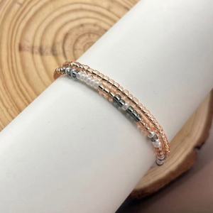 Pulsera de Cuentas de Arroz con Código Morse, Pulsera de Doble Capa con Cuentas de Cristal para Parejas, Regalo de Cumpleaños, Te Amo - Product Image 2