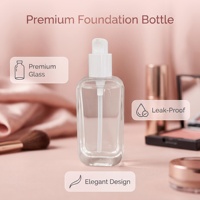 NOUVEAU Flacon pompe cosmétique en verre à parois droites pour crème et maquillage, vide, 30ml, 40ml, 80ml, 100ml
