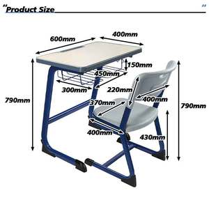 Chất lượng cao Thiết kế hiện đại thép trường học đồ nội thất lớp học-chiều cao có thể điều chỉnh thương mại sinh viên bàn ghế đặt cho các tổ chức - Product Image 5