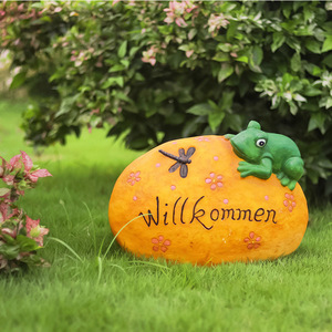 Lampe solaire de jardin en forme de pierre de grenouille, décoration extérieure pour pelouse, lampe lumineuse en pierre simulée, pour villa, cour, aménagement paysager - Product Image 2