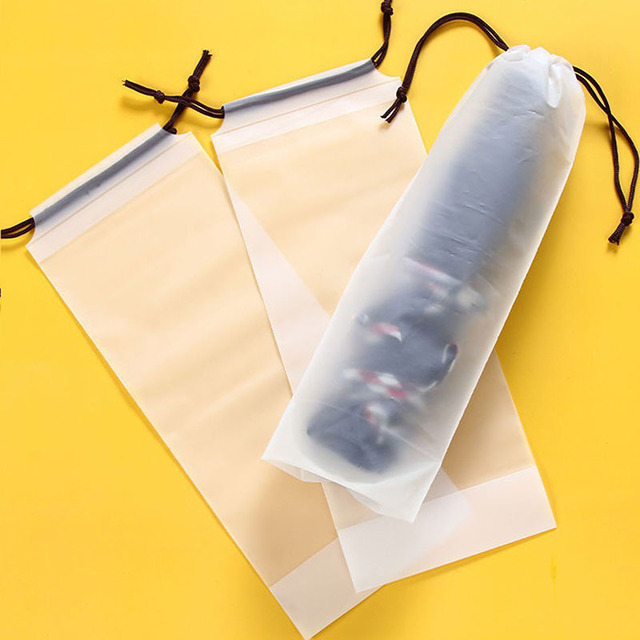 Wholesale PE Plastic Drawstring Bags High Quality Long Drawstring Pouch Portable Waterproof Clear Umbrella Bag
