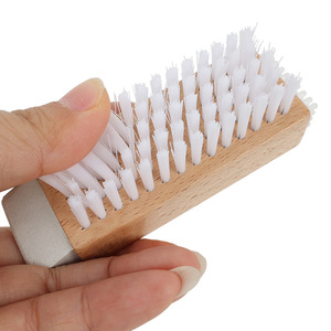 Solid Wood Double-sided Shoe <b>Brush</b> With White And Bronze Bristles For Suede And Snow Boots Cleaning - Product Image 4