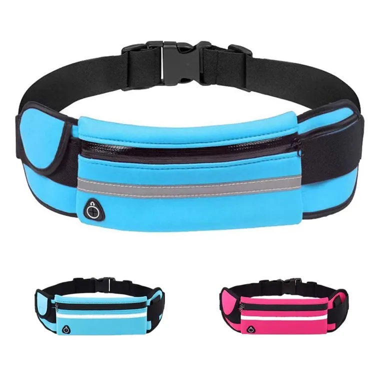Running Belt Bag Reflective Custom Logo Outdoor Running Gym Waterproof Sports Waist Bag For Men Women