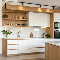 Ensemble d'armoires de cuisine modernes à finition laquée brillante, qualité supérieure, pour projet de maison, rangement de cuisine